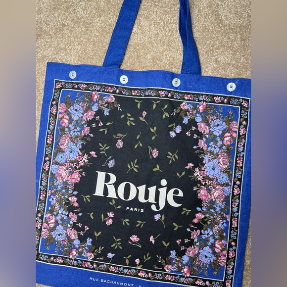 Rouje Paris Canvas Floral Print Tote, New Without Tag - Picture 9 of 11